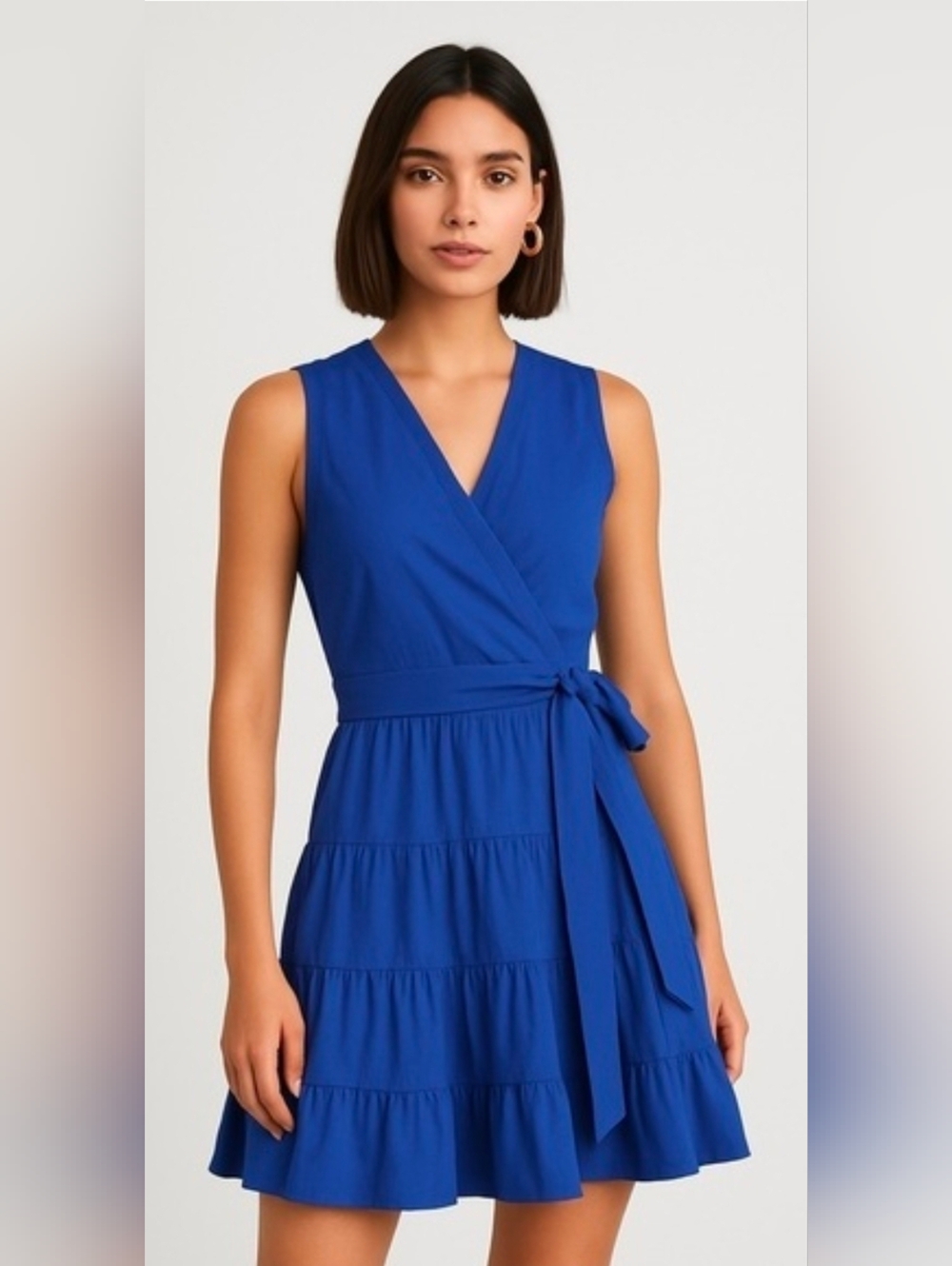 Banana Republic Royal Blue Sleeveless Wrap Dress